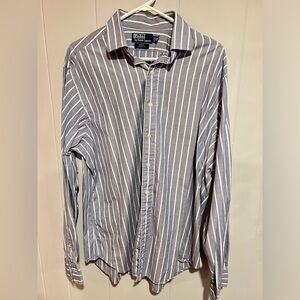 XL Polo Ralph Lauren Regent Classic Fit Navy w/ white stripes Button Down Shirt